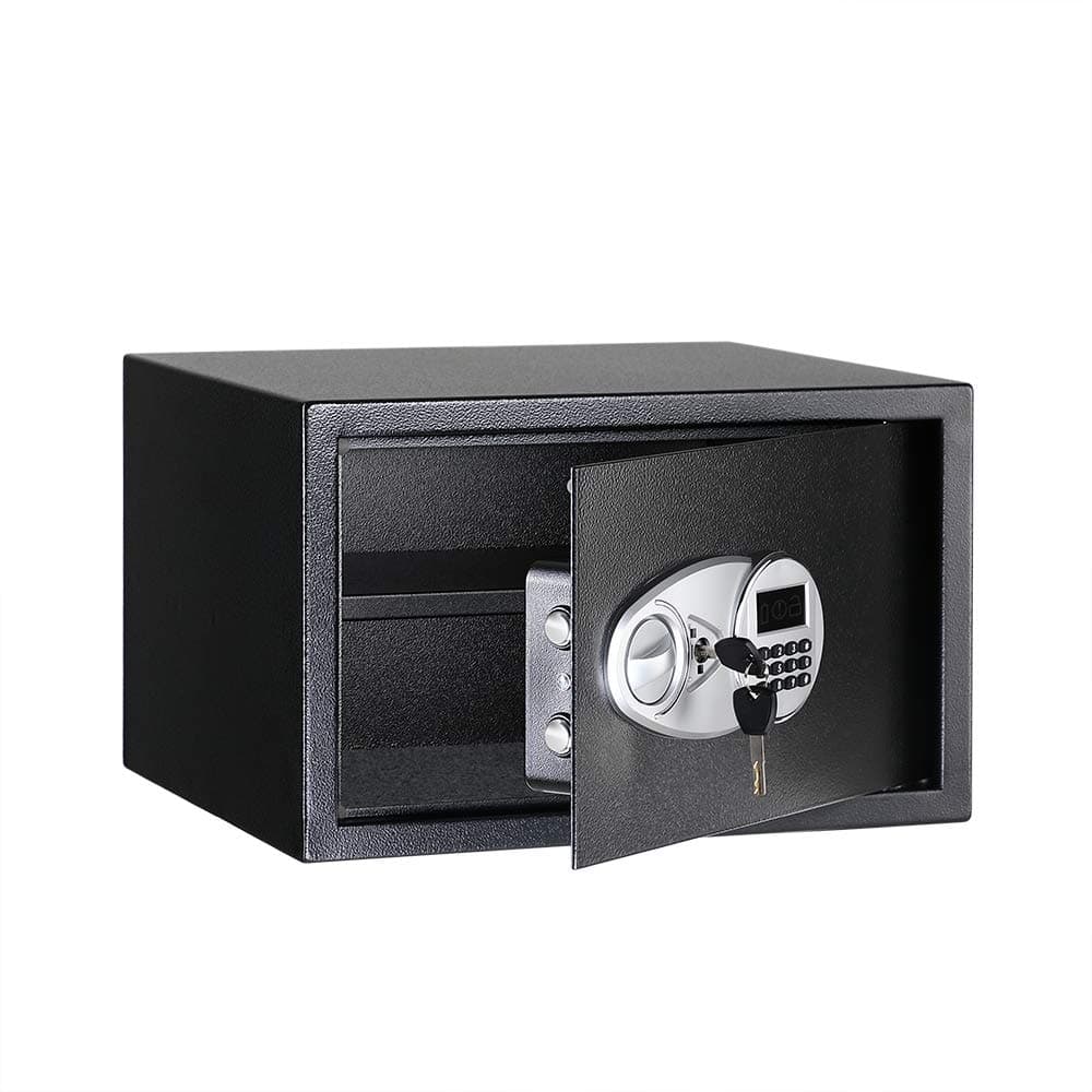 Amazon Basics Caja Fuerte de Seguridad de Acero con Cerradura con Teclado, Protege Dinero, Joyas, Documentos de identificación, 14 l, 35 cm x 25 cm x 25 cm, Color Negro — view 8
