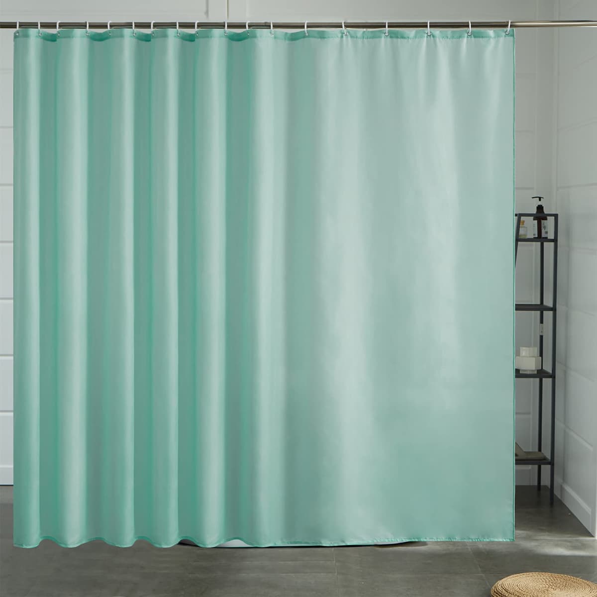 Furlinic Cortina Ducha 200x200cm Antimoho Impermeable Lavable Blanco Tela Poliéster Grandes Cortinas de Baño con 12 Aros de Cortina Ducha. — view 46