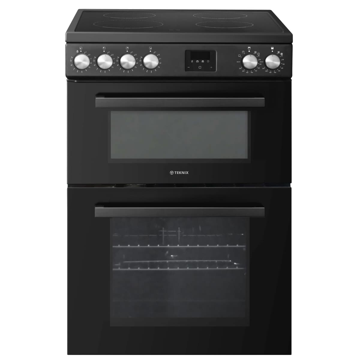 Teknix TKED64INDB 60cm Induction Double Oven Electric Cooker - Black