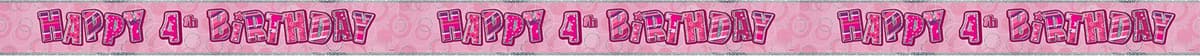 Unique Party 92068 - 9ft Foil Glitz Pink Happy 80th Birthday Banner — view 106