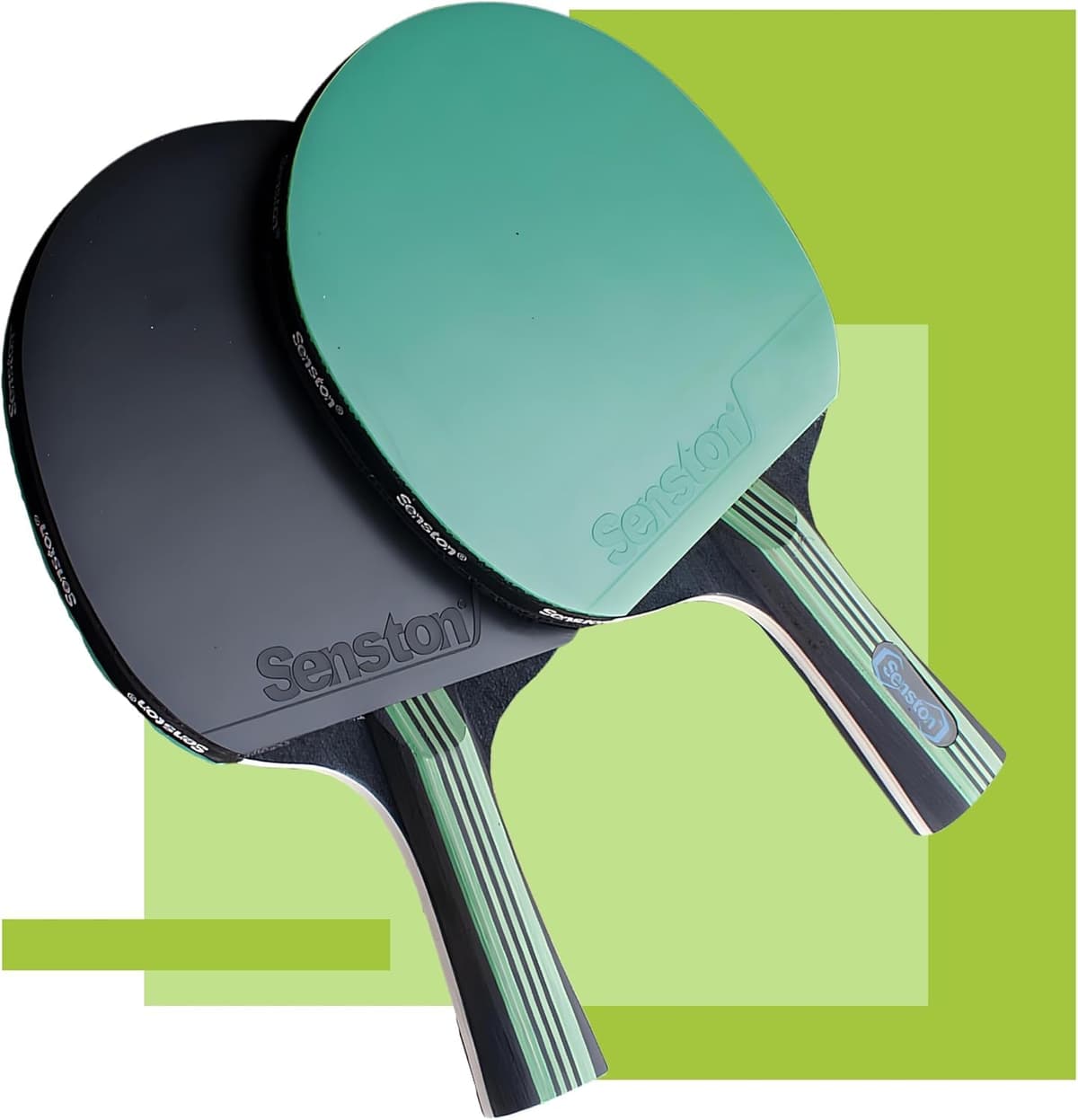 Senston Palas Ping Pong,Pelotas Ping Pong Set, 2 Raquetas de Tenis de Mesa + 3 Pelotas + 1 Bolsa,el Entrenamiento/Kit de Raqueta recreativa — view 7
