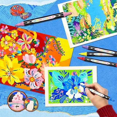 TBC The Best Crafts Acrylic Paint Markers, 72 Colors Dual Tip Dudu Head Paint Markers – Waterproof, Non-Toxic — view 4