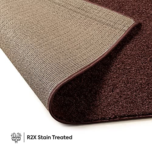 Ambiant Pet Friendly Solid Color Area Rugs Chocolate - 2' Round, Indoor, Stain & Fade Resistant, Perfect for Living Room, Bedroom, Dining Room, Entryway, Doorway, Pet & Kids Friendly Rug, Wedding — view 3