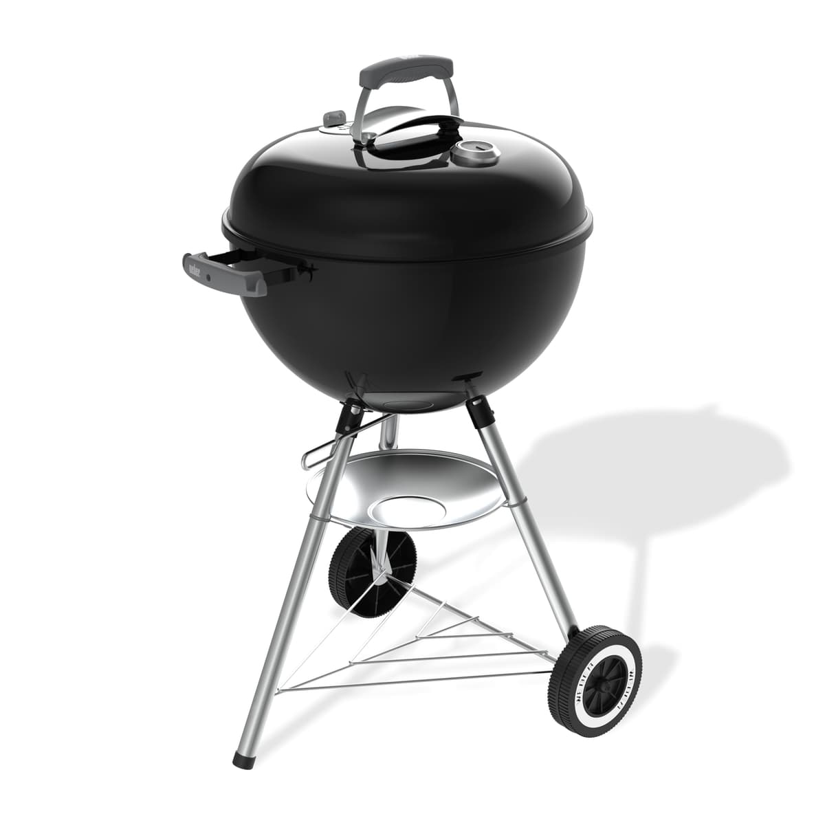 Weber Kettle Parrilla de carbón (versión 2026) / Soporte de Tres Patas con Ruedas, diseño Resistente al Calor y a la corrosión, Parrilla cromada de Tres Capas, Negro