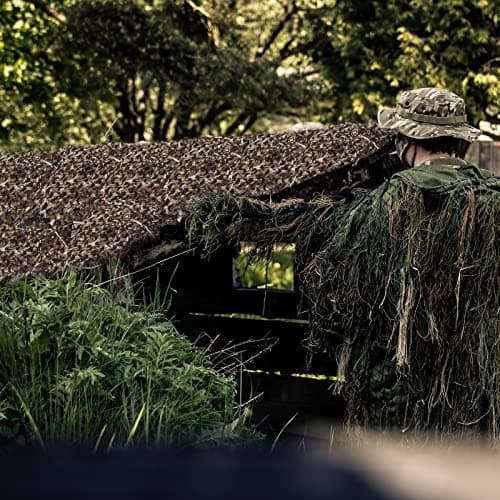 Camo Netting, Bulk Roll Camouflage Netting Dry Grass Camo 5 X 6.56 ft, Military Hunting Mesh Free Cutting for Hunting Blind Sunshade Shooting Theme Party Decoration — view 4