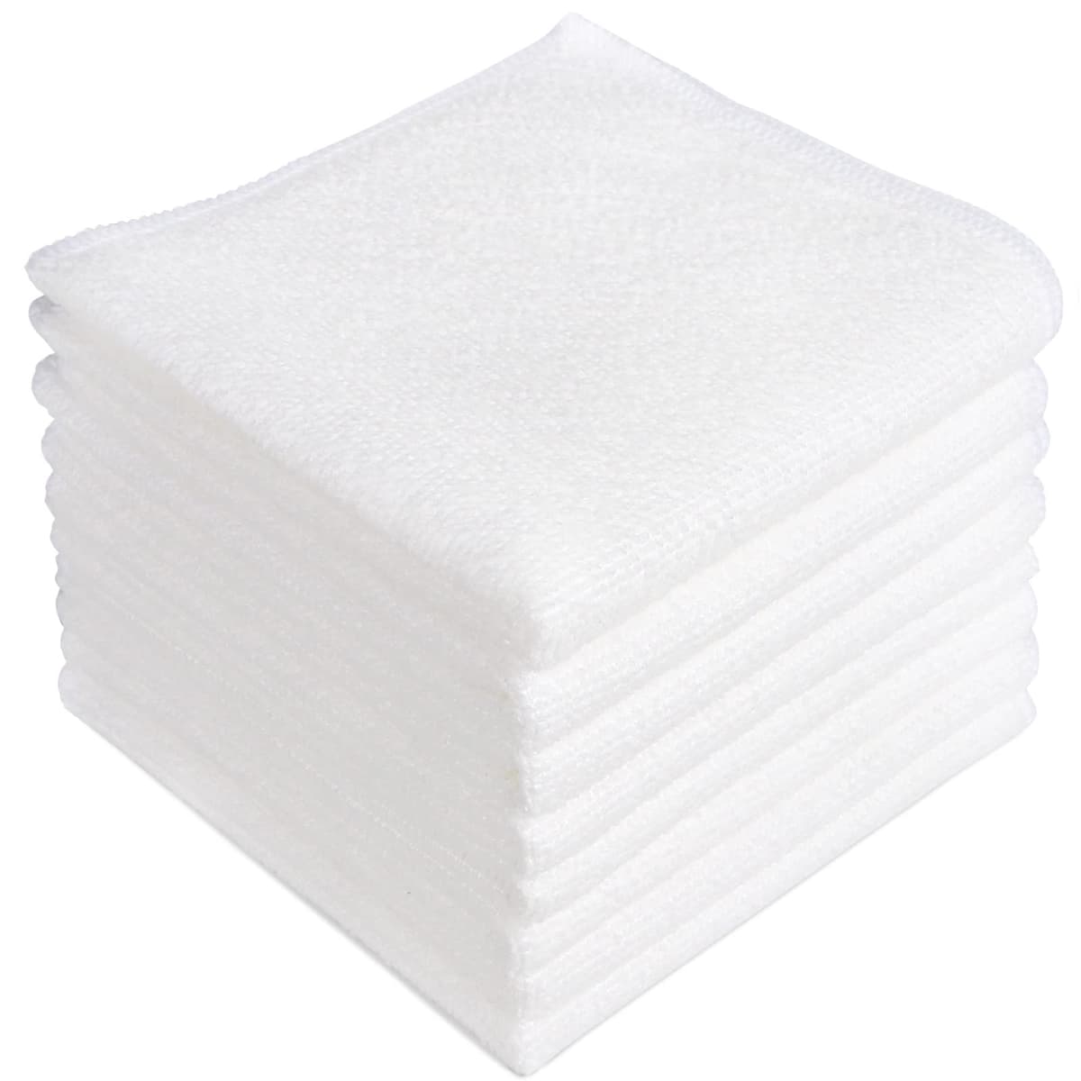 AIDEA Bayetas de Limpieza de Microfibra 50 Unidades, Toallas de Limpieza Reutilizables, Paños de Limpieza Lavable sin Rayas sin Pelusa para Casa, Cocina, Coche 29x29cm Blanco — view 8