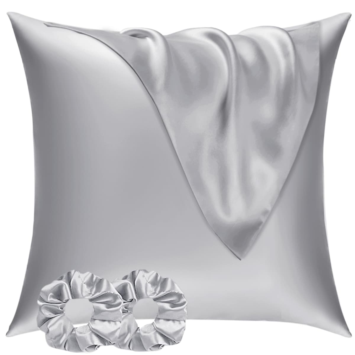 Vielit 2 Pack Satin Pillowcase for Hair and Skin Cooling,Soft as Silk Pillowcase for Hair and Skin,Easier Care than Silk Pillow Case Beige 50x75cm Gifts for Women Envelope & 2 Scrunchies — view 28