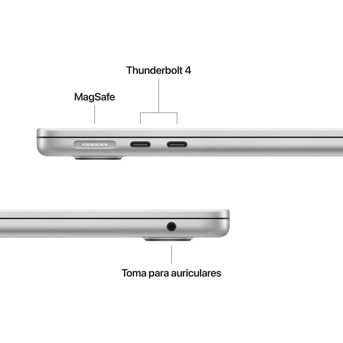 Apple 2025 MacBook Air de 13 Pulgadas con Chip M4: diseñado para Apple Intelligence, Pantalla Liquid Retina de 13,6 Pulgadas, 16 GB de Memoria unificada, 256 GB SSD, Teclado español; Plata — view 5