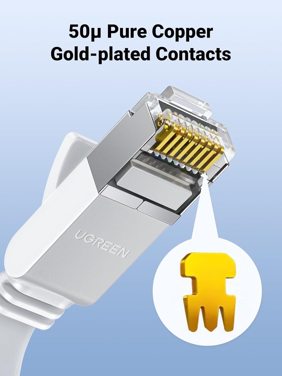 UGREEN Ethernet Cable 5M, Flat RJ45 LAN Gigabit CAT 6 Network Cable, Pure Copper Core High-Speed 1000Mbps for 250Mhz/s Patch Cord Internet Cable for Xbox Switch PS5 PS4 Extender Router Modem 5.0 Metres — view 4