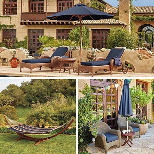 Classic Accessories Montlake Patio Fade Safe Seat Cushion Slip Cover, Heather Indigo 23" Wx25 Dx5 T — view 4