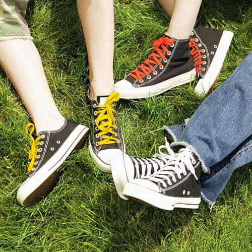 DELELE 2 Pair Flat Shoe laces 5/16" Wide Shoelaces for Athletic Running Sneakers Shoes Boot Strings, 01 White, 47 Inch (120cm) — view 8
