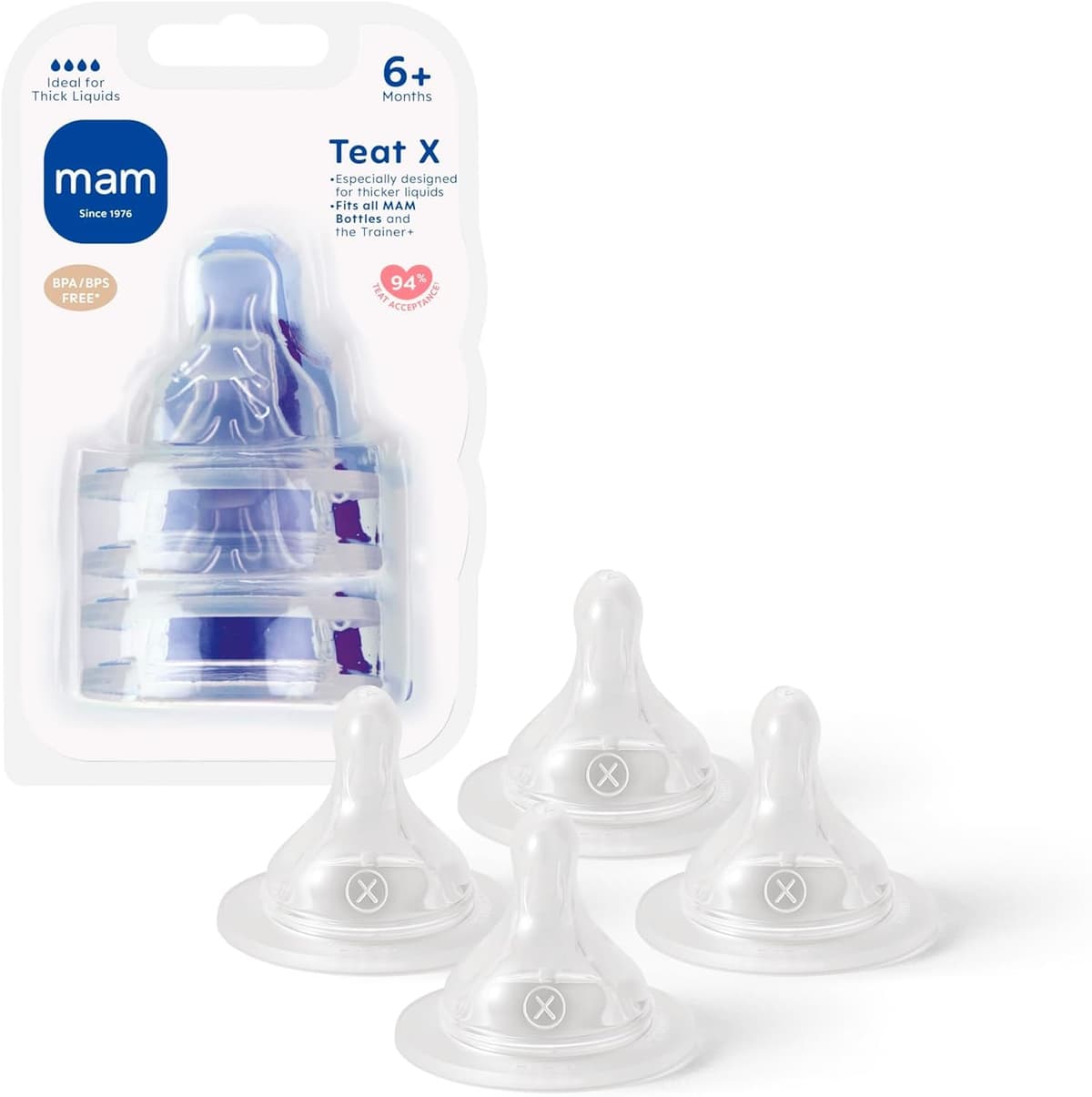 MAM Teats Size 3 | 4 Pack | Fast Flow | Suitable from 4+ Months | Fits All MAM Bottles | Made from SkinSoft Silicone | Baby Accessories — view 9
