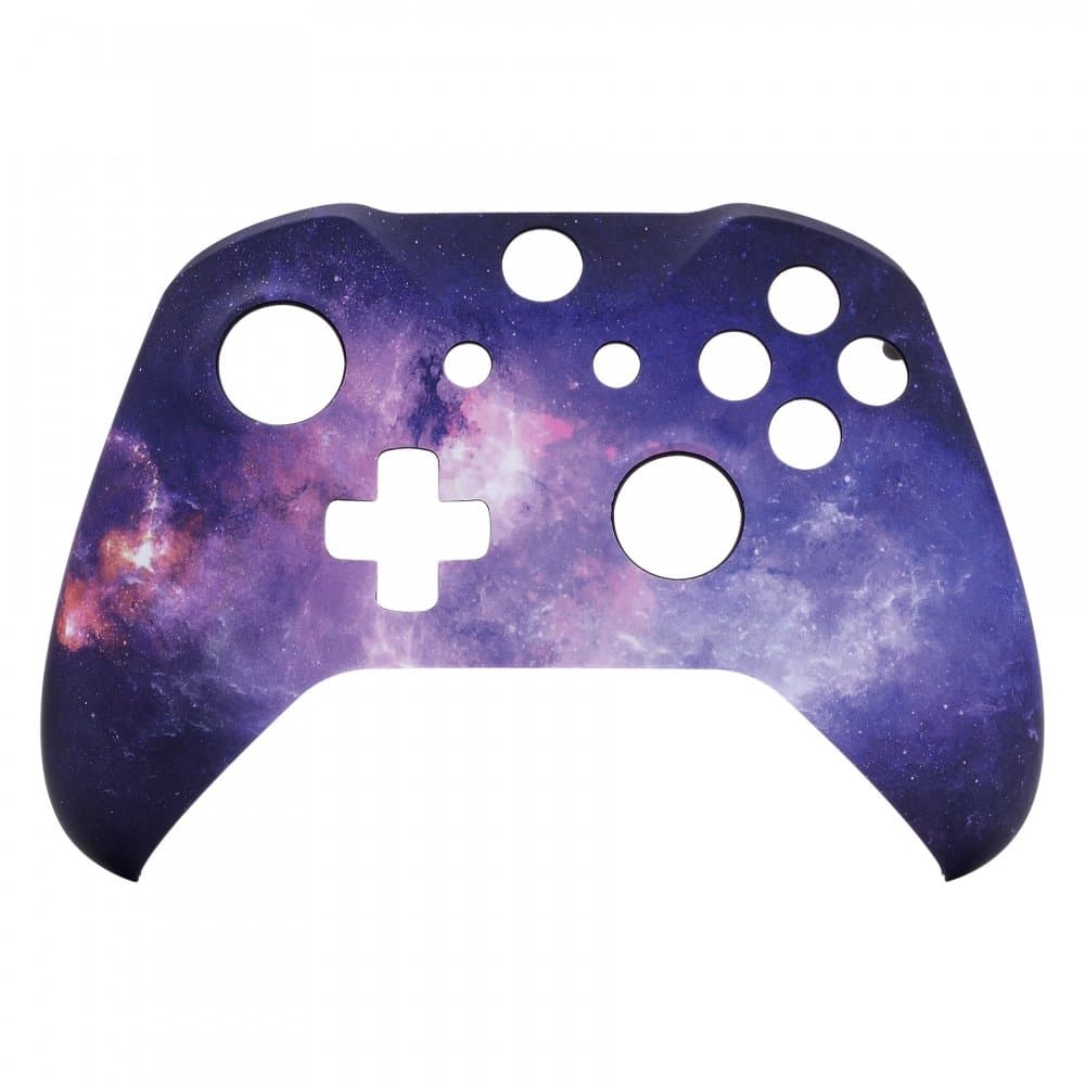 eXtremeRate Nubula Galaxy Faceplate Cover, Soft Touch Front Housing Shell Case, Comfortable Soft Grip Replacement Kit for Xbox One S & Xbox One X Controller — view 7