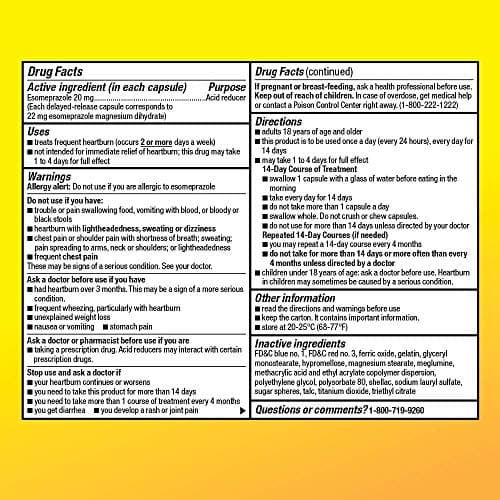 Amazon Basic Care Esomeprazole Magnesium Delayed Release Capsules, 20 mg, Acid Reducer, 42 Count — view 4