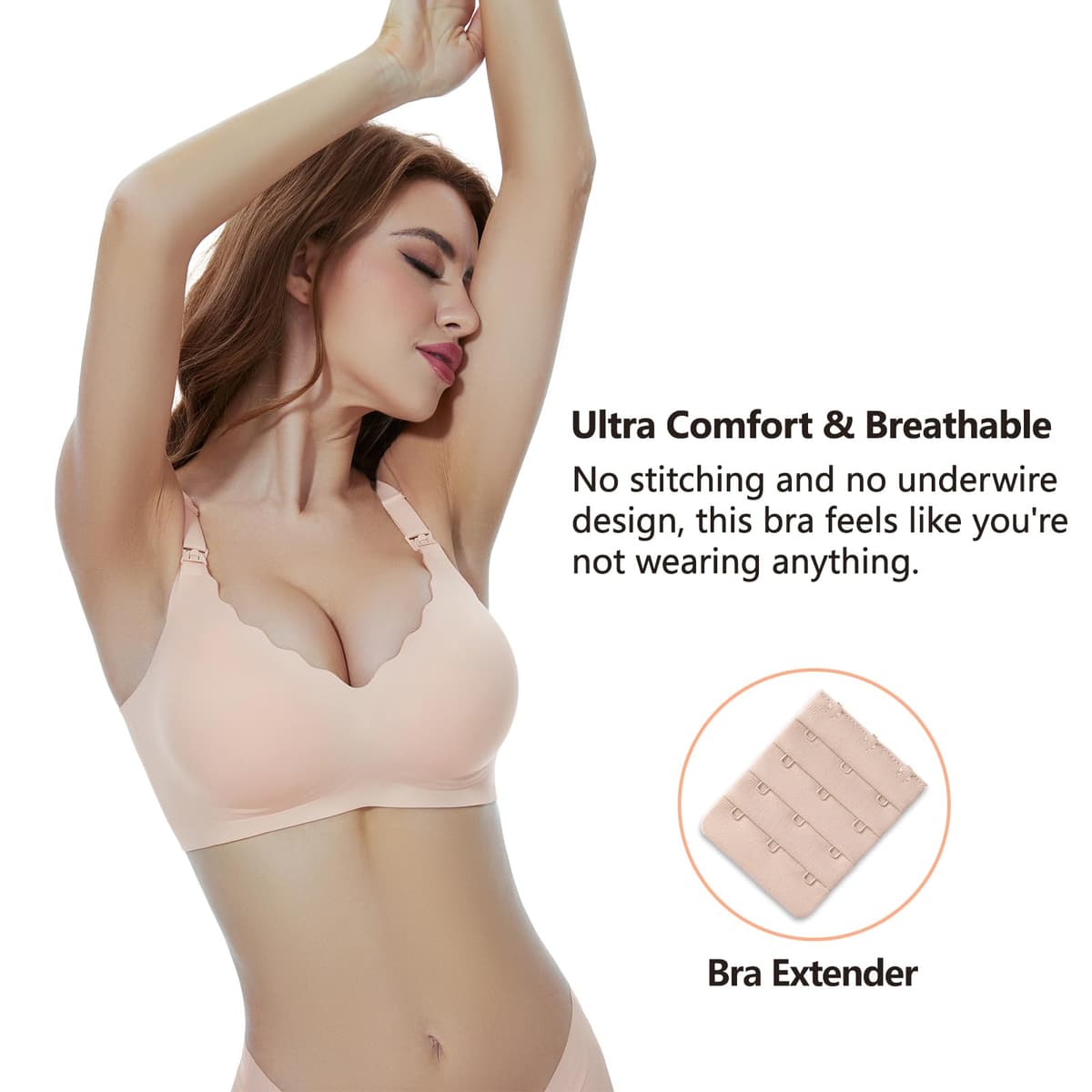 Sujetadores de Lactancia Sujetador de Maternidad Sin Costuras con Extensiones de Lactancia para Mujer — view 4