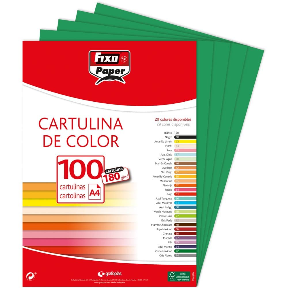 Fixo Paper 11110470 - Pack de 100 – Cartulina blanca A4, 180g — view 12