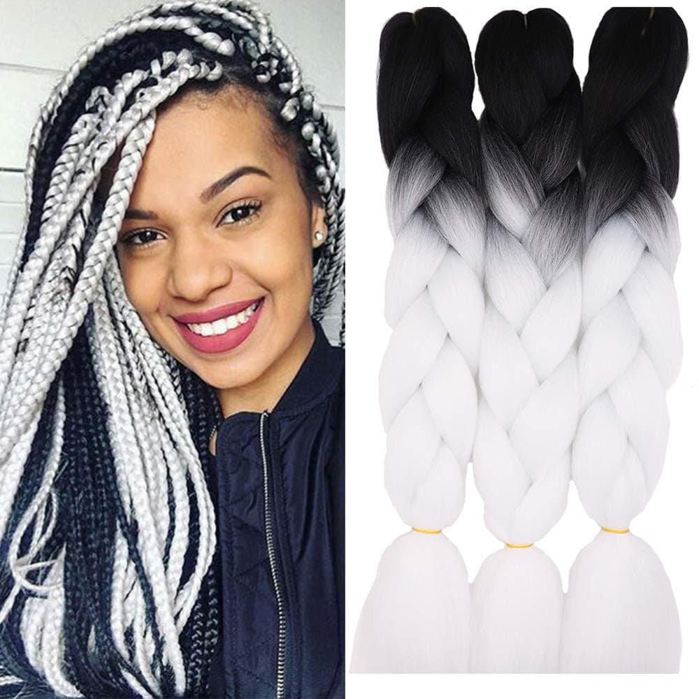 24" Braiding Hair Extension Jumbo Braids Synthetic 3bundles/pack Crochet Hair Afro Box Braid Heat Resistent (Dark Purple) — view 166