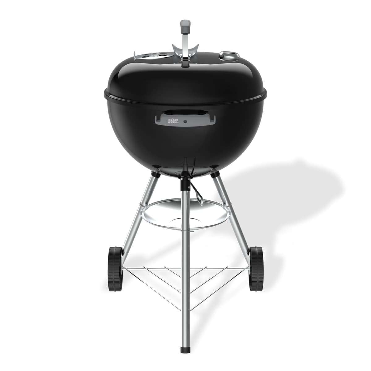Weber Kettle Parrilla de carbón (versión 2026) / Soporte de Tres Patas con Ruedas, diseño Resistente al Calor y a la corrosión, Parrilla cromada de Tres Capas, Negro — view 2