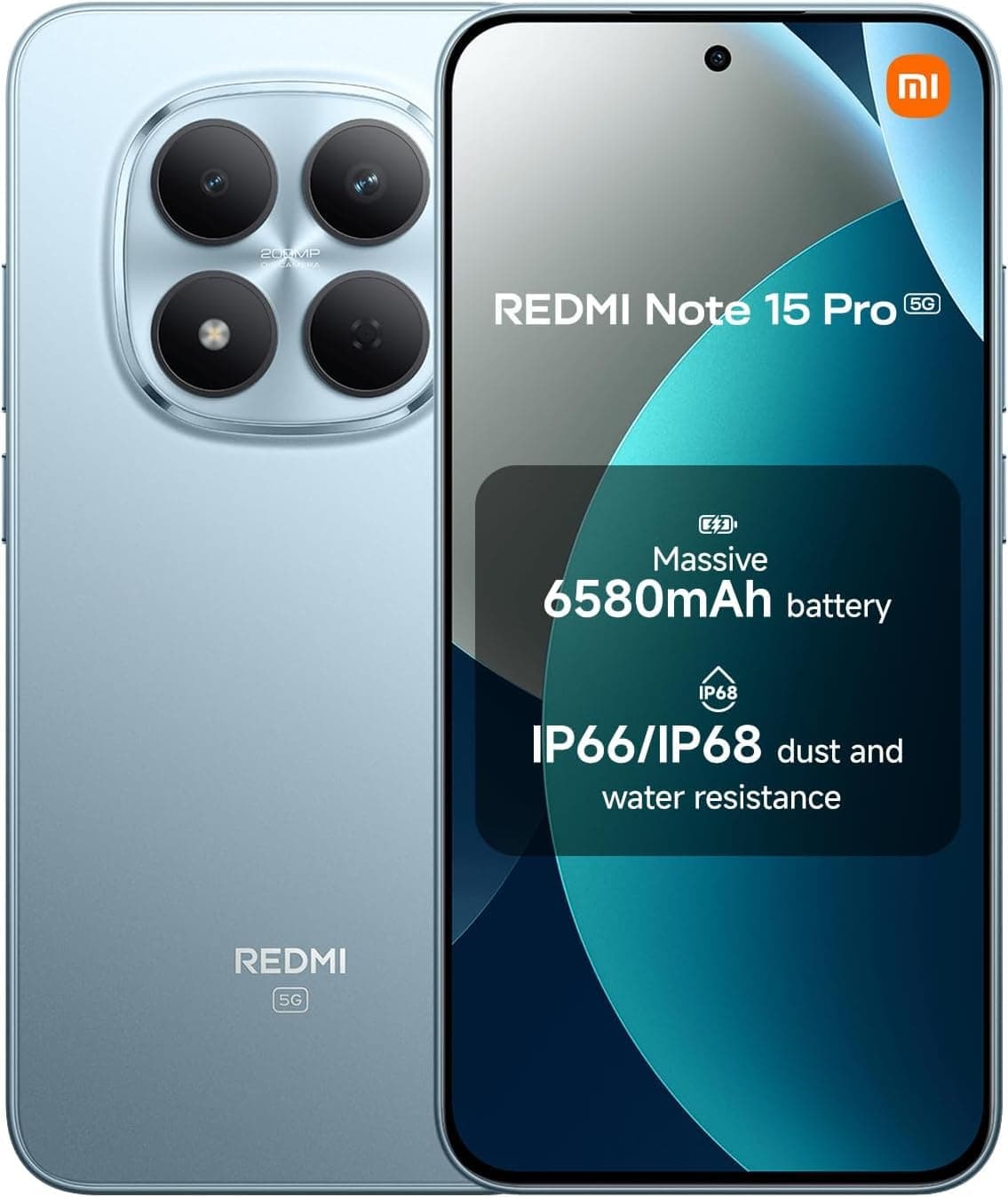 XIAOMI Redmi Note 15 Pro 5G Ai (Compatible with Tmobile Mint Tello & Global) (256GB + 8GB) NFC 6.83" 120Hz 200MP Pro AI Camera Model 25080RABDG Unlocked Dual Sim Liberado (Black) — view 3