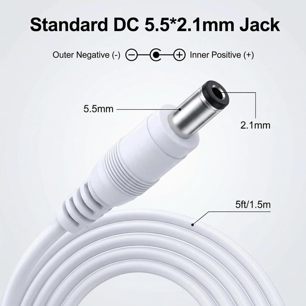 24V 1A Fuente de Alimentación Universal para Tiras LED, Adaptador 24W de Transformación AC 200-240V a DC 24V con Cable 1,5m, Enchufe EU, Conector DC 5,5 x 2,1mm, Cargador 24v — view 3