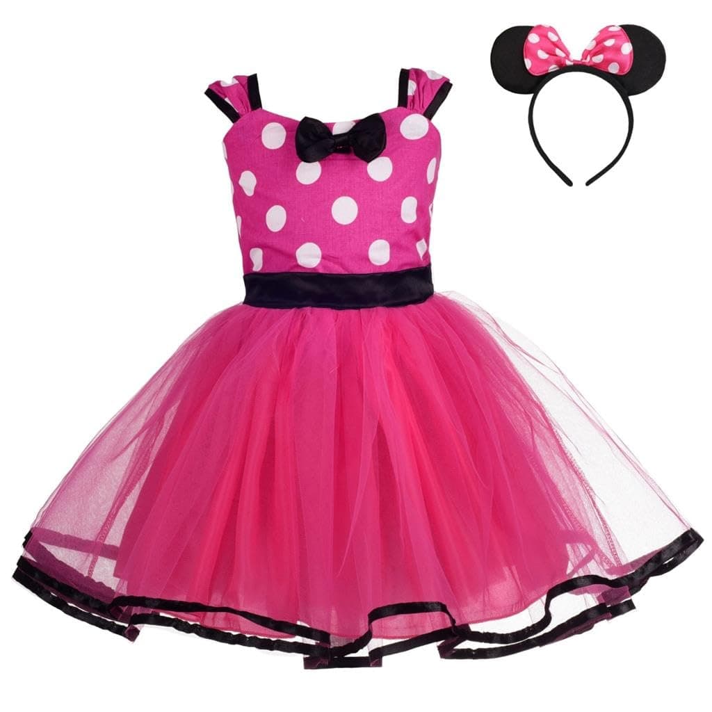 Lito Angels Disfraz Vestido de Princesa Ratona Mouse con Aro de Pelo Orejas de Ratón para Bebe Niñas Talla 18-24 meses, Lunares Rojo (Número de etiqueta 90) — view 13