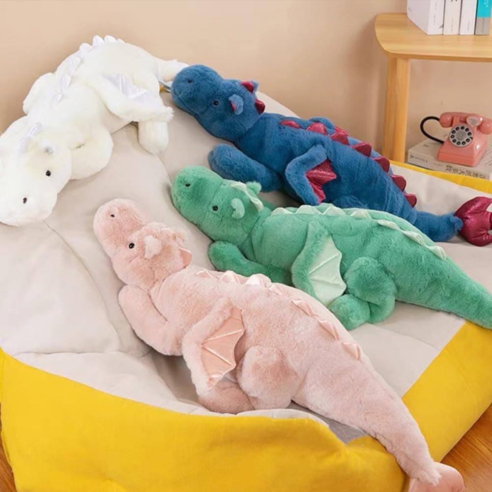 2.2KG Weighted Dragon Stuffed Animal 90CM, Soft and Sturdy Weighted Pillow Plush for Kids and Adults, Medium Green Dragon Stuffed Animal — view 4