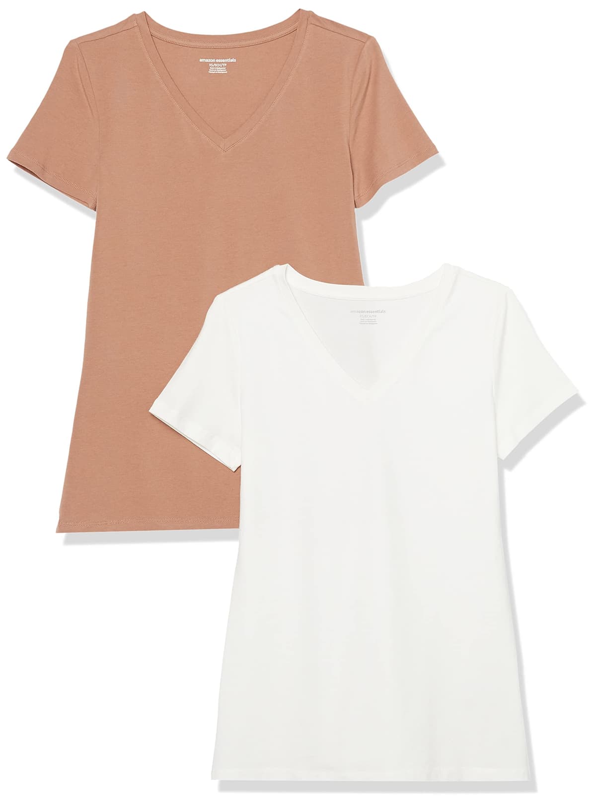 Amazon Essentials Camiseta de Manga Corta y Corte Estándar (Opciones de Cuello Redondo y Cuello en V) Mujer, Paquetes Múltiples — view 69