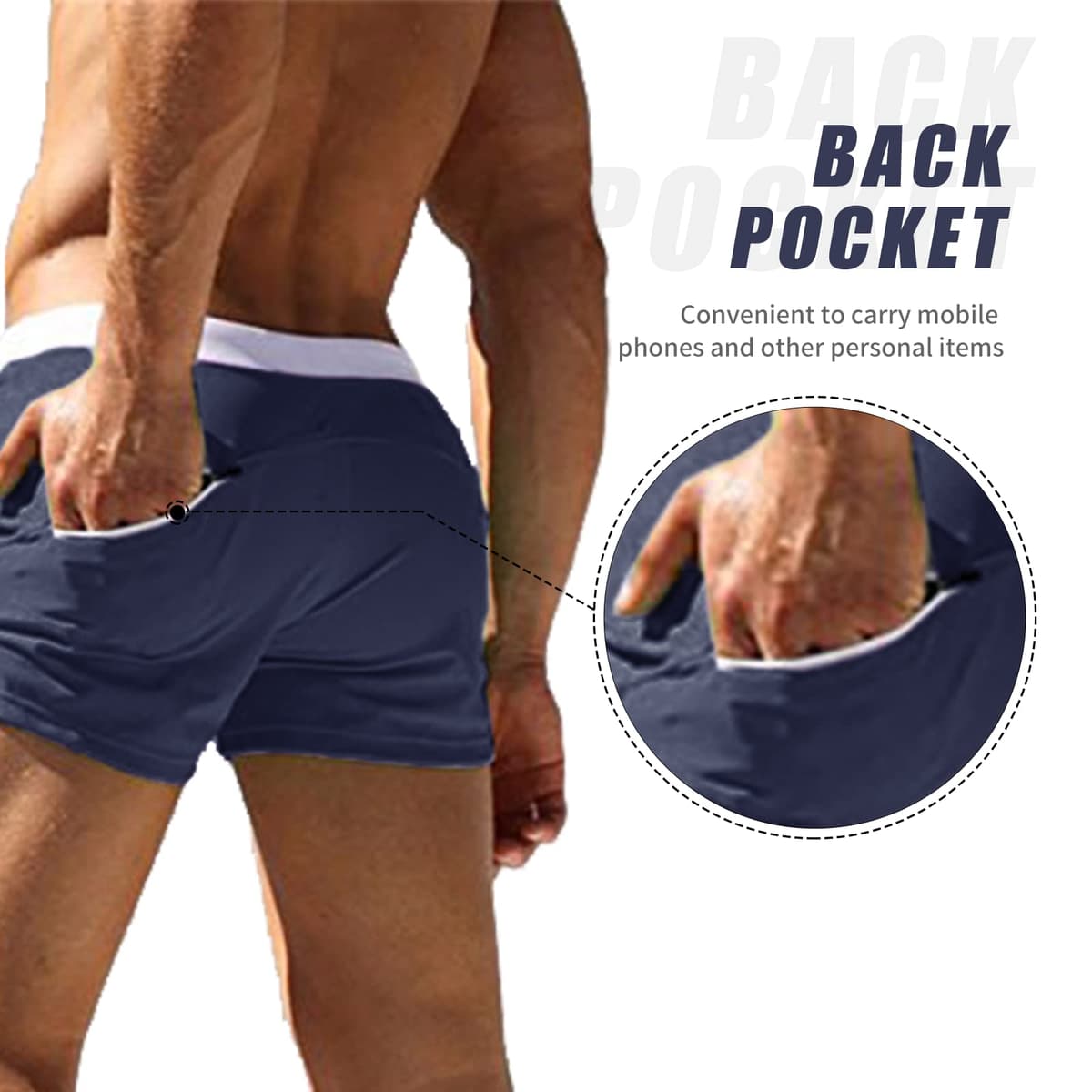 EDOTON Bañador para Hombre, Pantalones Cortos Impermeables Pantalones Cortos de Surf Pantalones de Natación — view 5