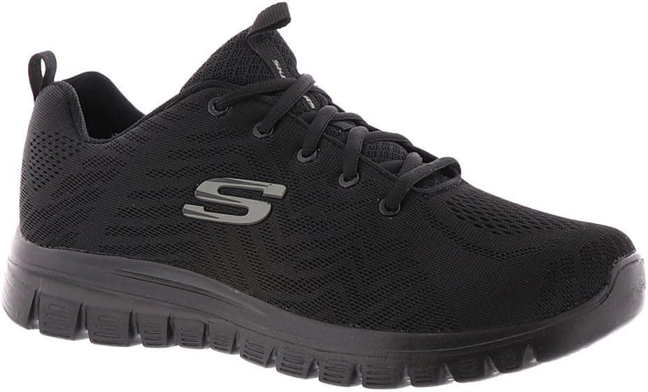 Skechers Women's Graceful Get ConnectedSneaker 5.5 UK Black Mesh Trim — view 3