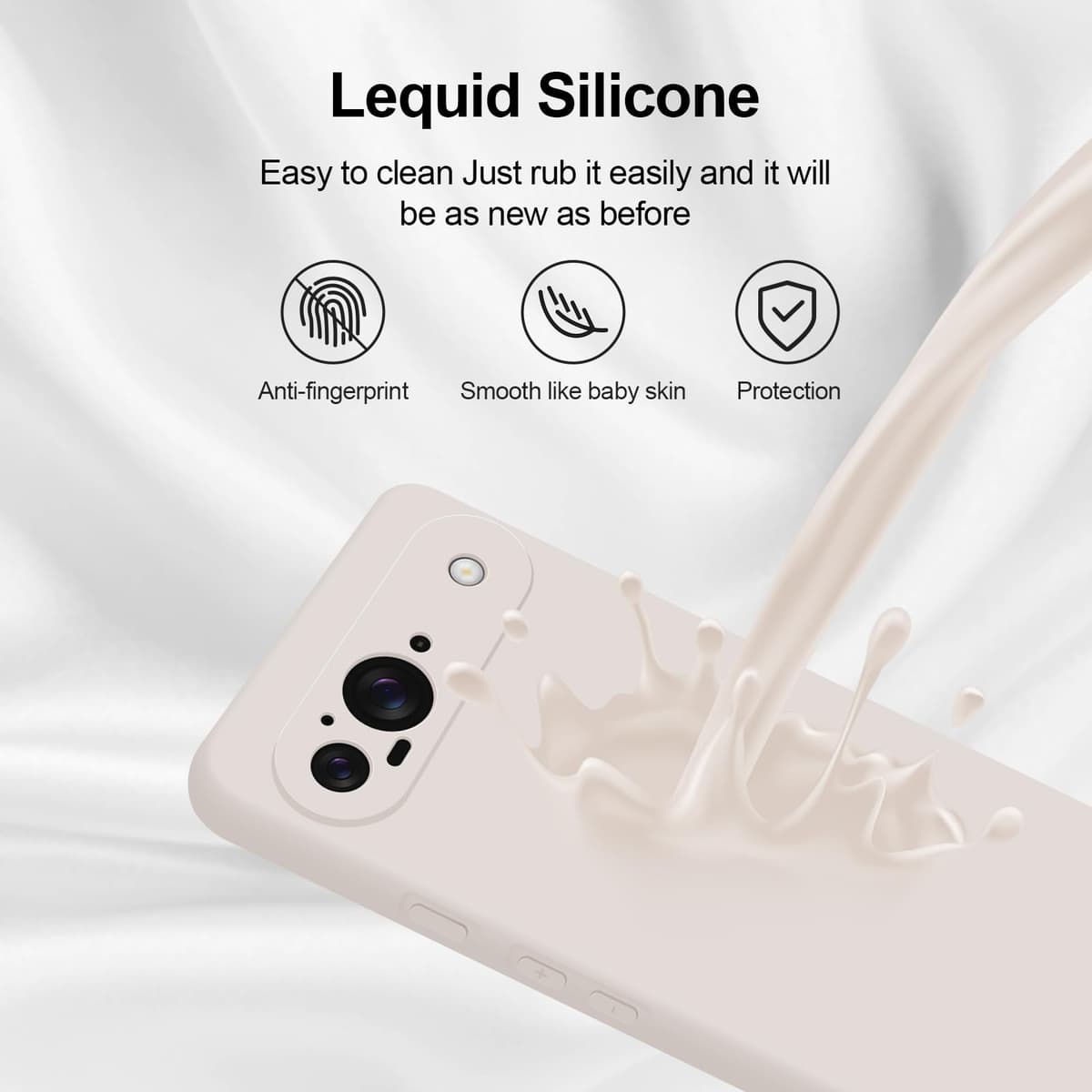 GiiYoon Funda para Google Pixel 9, Case de Silicona Suave de TPU Carcasa Protector de Goma Fexible Prueba Liviano y a Delgado de Golpes Antirrayas para Teléfono (Blanco) — view 4