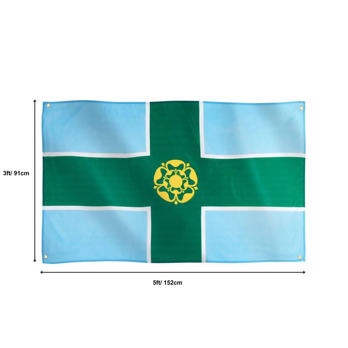 Runesol Cornwall Flag - 91x152cm, 3ft x 5ft, Cornish Flag, 4 Grommets, Eyelet in Every Corner, Premium Quality, Inside & Outside Use, Vivid Colours — view 1259