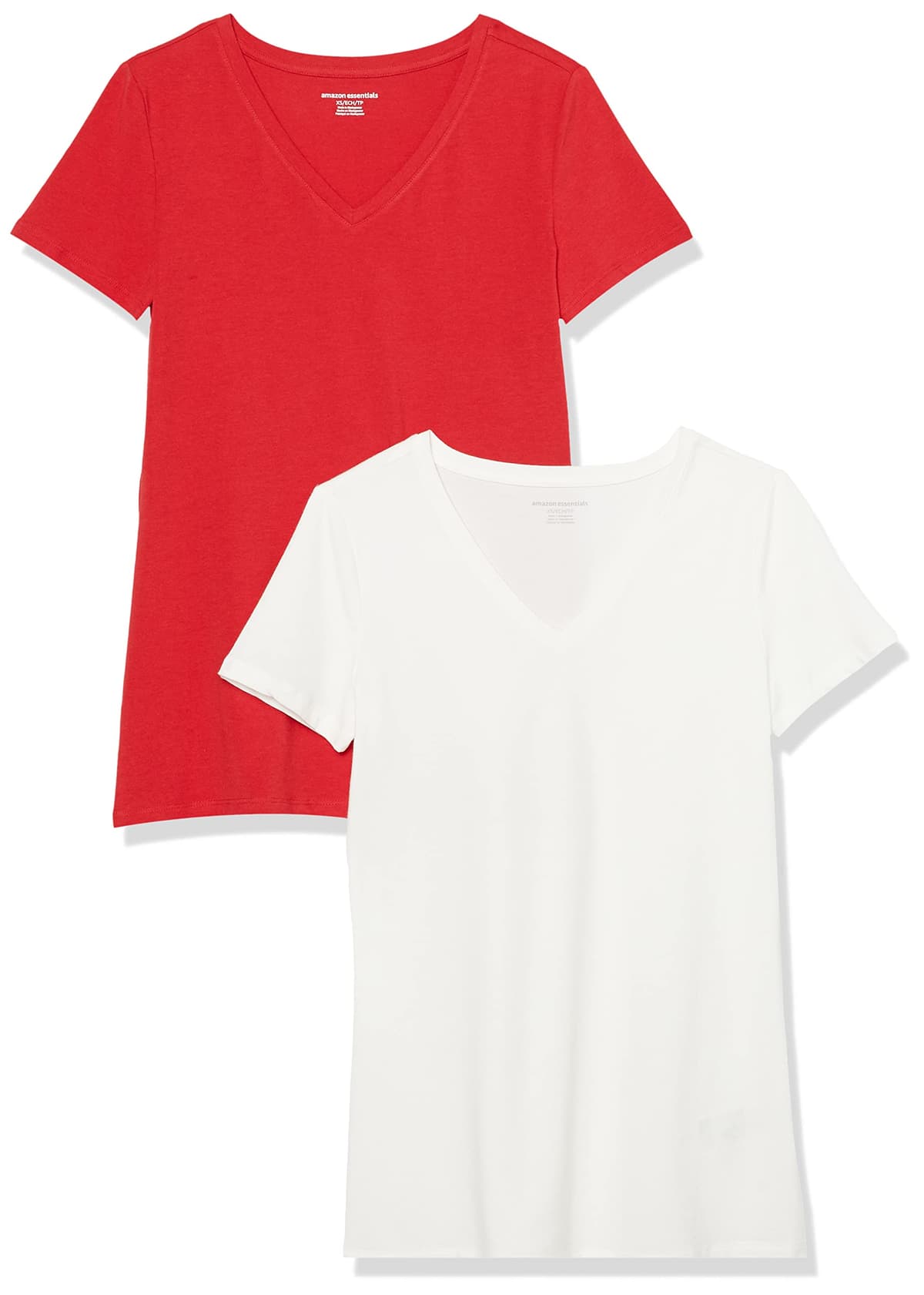 Amazon Essentials Camiseta de Manga Corta y Corte Estándar (Opciones de Cuello Redondo y Cuello en V) Mujer, Paquetes Múltiples — view 56
