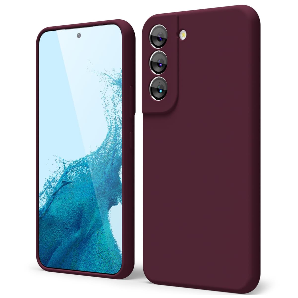 oakxco for Samsung Galaxy S23 Phone Case Liquid Silicone,Cute Thin Slim Soft Rubber TPU Plain Smooth Gel Cover for Women Girl Aesthetic Design, Matte Solid Protective & Shockproof, Burgundy Plum Wine — view 414