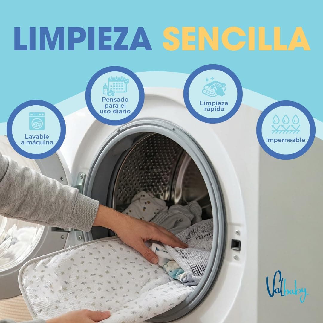 Cambiador Bebe Portatil Impermeable Plegable Acolchado Lavable de Hojas para Casa Fuera o Viaje Regalo Recien Nacido Cosas Accesorios Niño Niña Muda Fraldas para Pañales Changing Mat Baby Valbaby — view 5