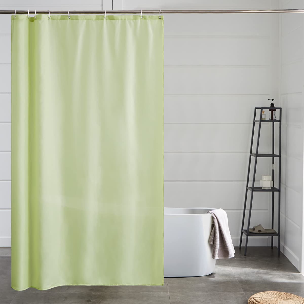 Furlinic Navy Shower Curtain Anti Mould Resistant Waterproof Bathroom Curtains Washable Polyester Fabric 90x180cm with Weight Tape for Bath Wet Room 35x72 Inch. — view 174