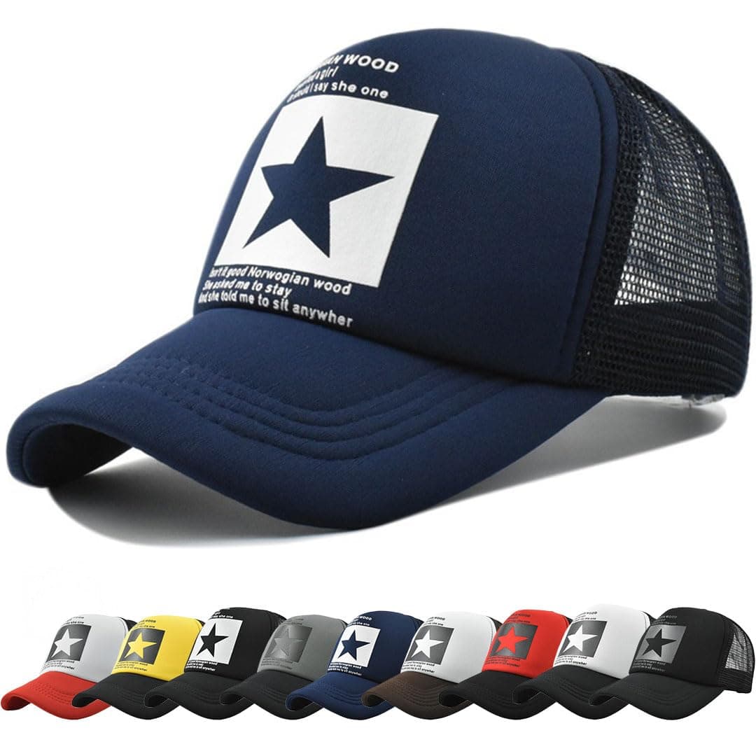 Gorras de Hombre Beisbol Pentagrama de Malla Respirable Gorra el Sol Moda Bordado Gorra Running Cierre de Hebilla Malla Ajustable Sombrero Verano Gorra Beisbol — view 16
