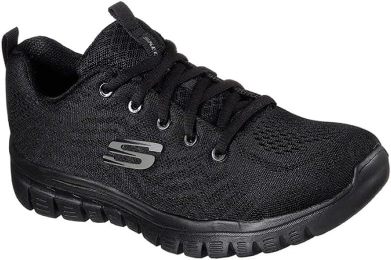 Skechers Women's Graceful Get ConnectedSneaker 5.5 UK Black Mesh Trim — view 2