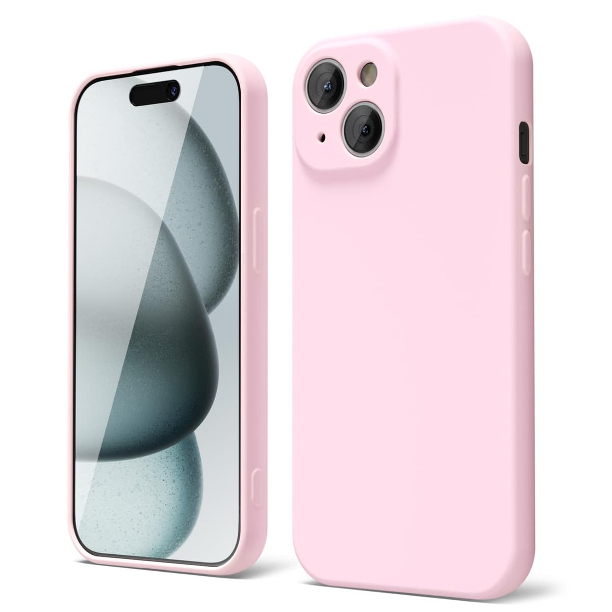 oakxco for iPhone 17 Pro Max Phone Case Liquid Silicone, Cute Thin Slim Grip Soft Rubber Gel for Women Men, Smooth Matte TPU Plain Solid Color Girly Simple Case with Camera Cover, Light Pink — view 1472