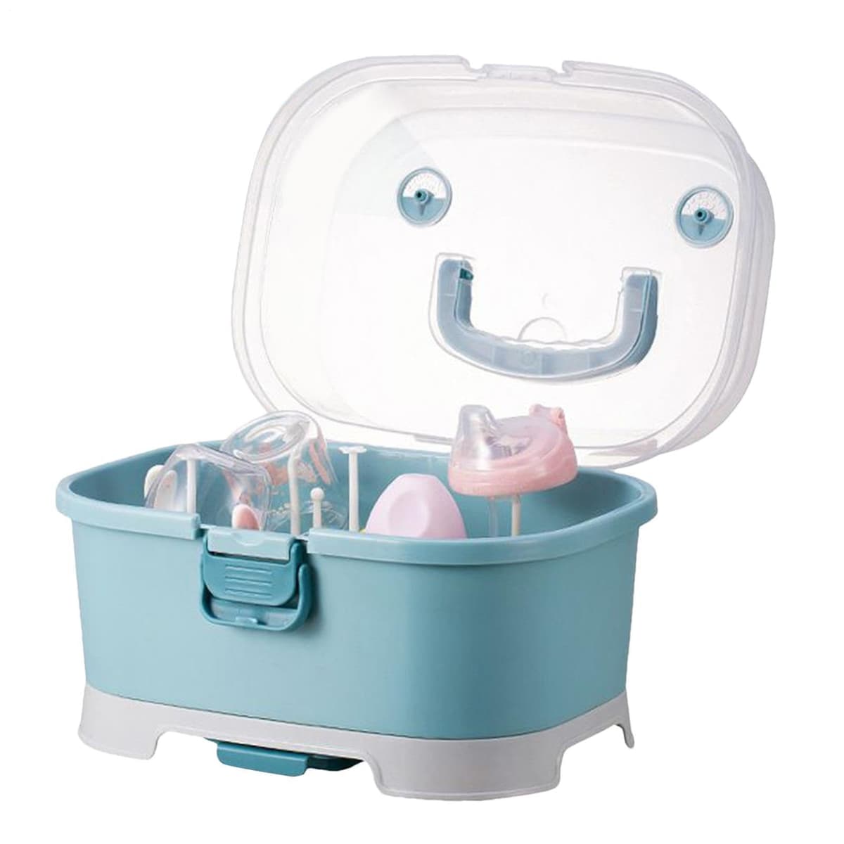Large Nursing Bottle Storage Box Organizer with Cover, Removable Home Holder for Sink Dishwasher, Bottle Organizer for Kids, Cabinet Washing Sink Travel Kitchen Use. — view 8