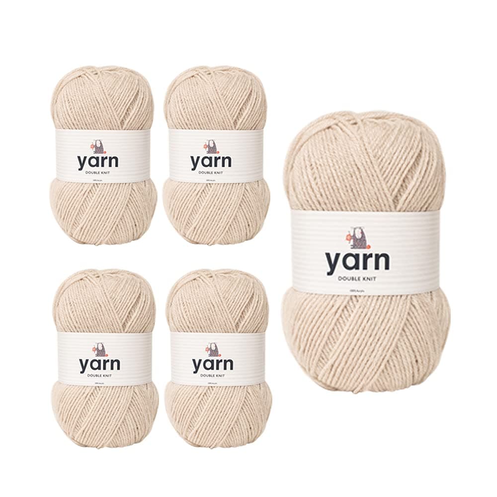 Korbond DK Beige Yarn - 100g Acrylic Wool - Lightweight, Hypoallergenic & Durable Double Knit Crochet Yarn Knitting Wool (290m Total) — view 60