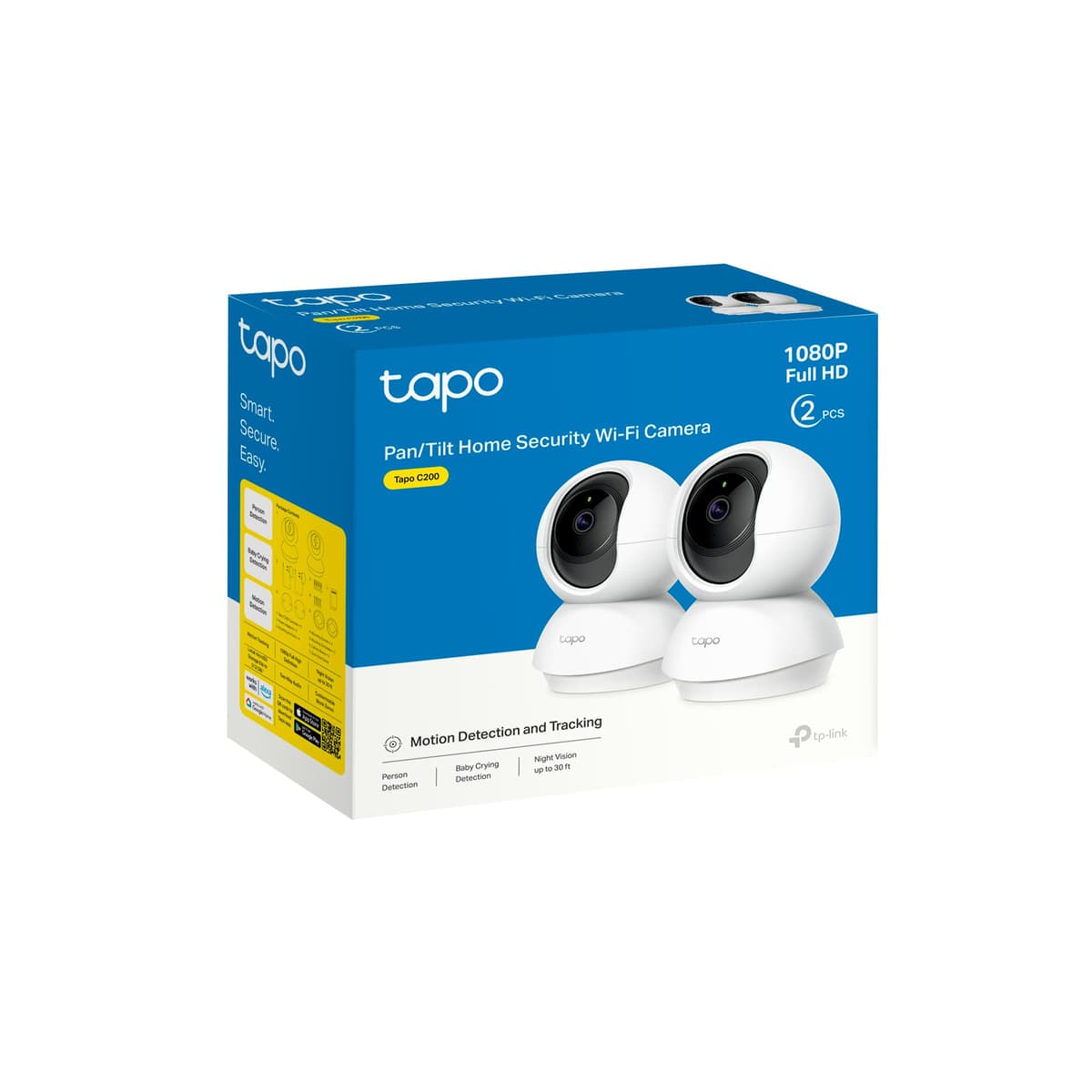 Tapo C200P2 - Cámara IP WiFi 360° Cámara de Vigilancia FHD 1080p,Visión Nocturna, Notificaciones en Tiempo Real, Admite Tarjeta SD,Detección de Movimiento,Control Remoto,Compatible con Alexa — view 3