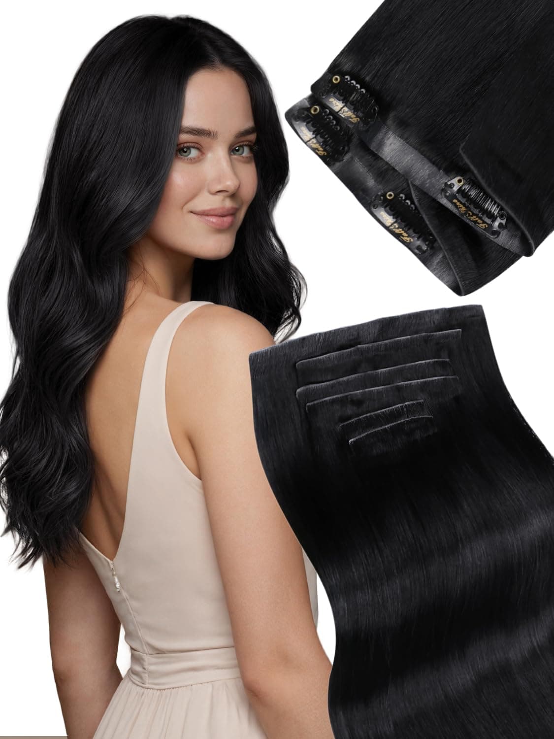 Fshine Clip in Hair Extensions Human Hair Copper Hair Extensions 18 Inch 120 g 7 pcs Color 330 Natural Straight Hair Extensions for Women Real Human Hair — view 29