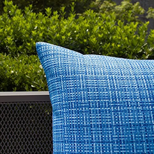 Kevin Textile Pack of 2 Decorative Outdoor Waterproof Throw Pillow Covers Lumbar Pillowcases Modern Cushion Cases for Patio Couch Bench 12 x 20 Inch Blue — view 4