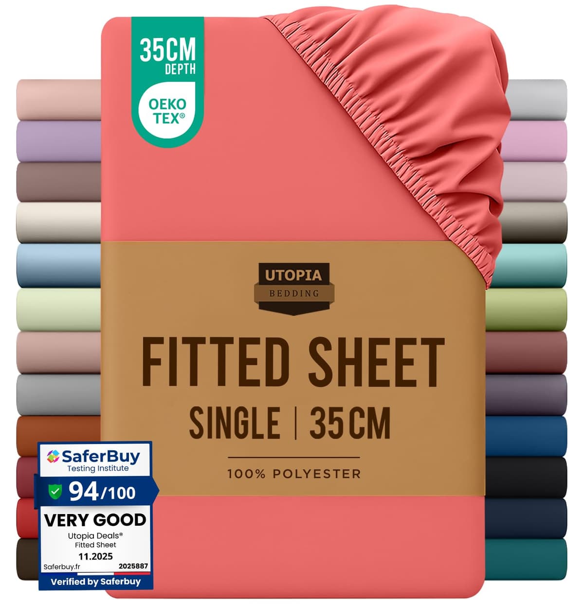 Utopia Bedding Fitted Sheet King, Grey - Deep Pocket 14 inch (35 cm) - Easy Care - OEKO-TEX Certified - Soft Brushed Microfibre Fabric - Shrinkage and Fade Resistant - Bottom Sheet — view 139