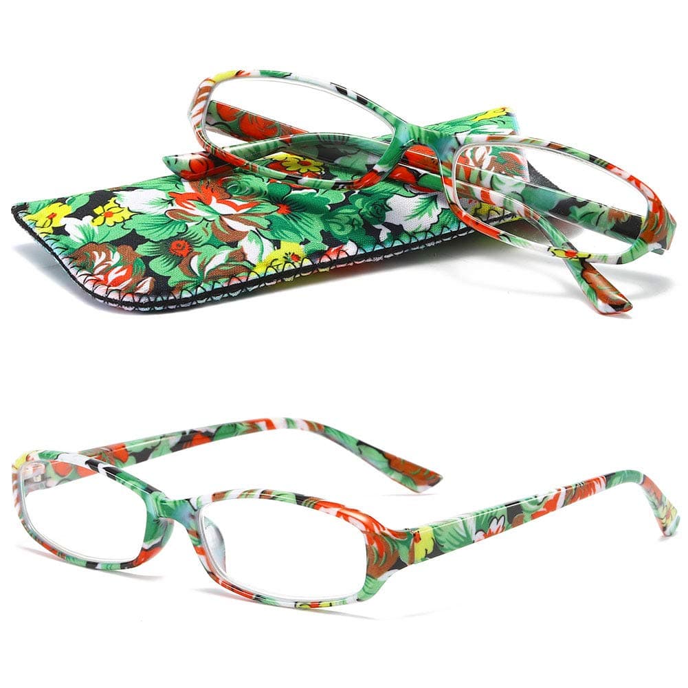 VEVESMUNDO Gafas de Lectura Mujer Hombre Compactas Portatiles Flores Anteojos Para Leer con Colores Bolsillo 1.0 1.25 1.5 1.75 2.0 2.25 2.5 2.75 3.0 3.5 4.0
