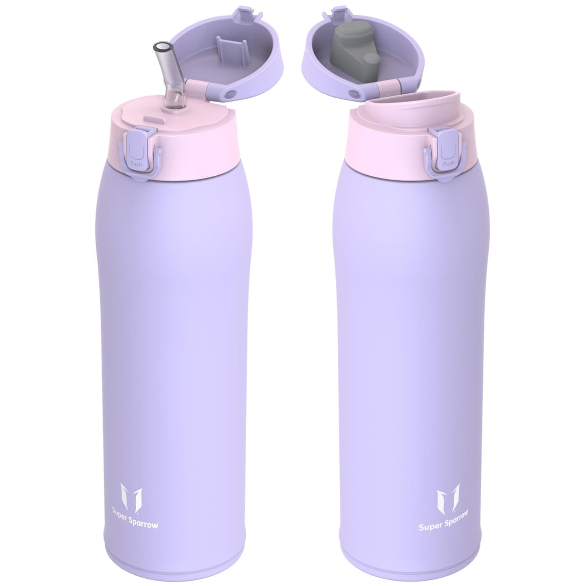 Super Sparrow Insulated Water Bottle - Travel Mug - 500ml, 750ml，950ml - Stainless Steel Water Bottles - BPA Free - Leakproof Metal Bottles - Includes 2 Lids, Straw Lid & Spout Lid — view 23