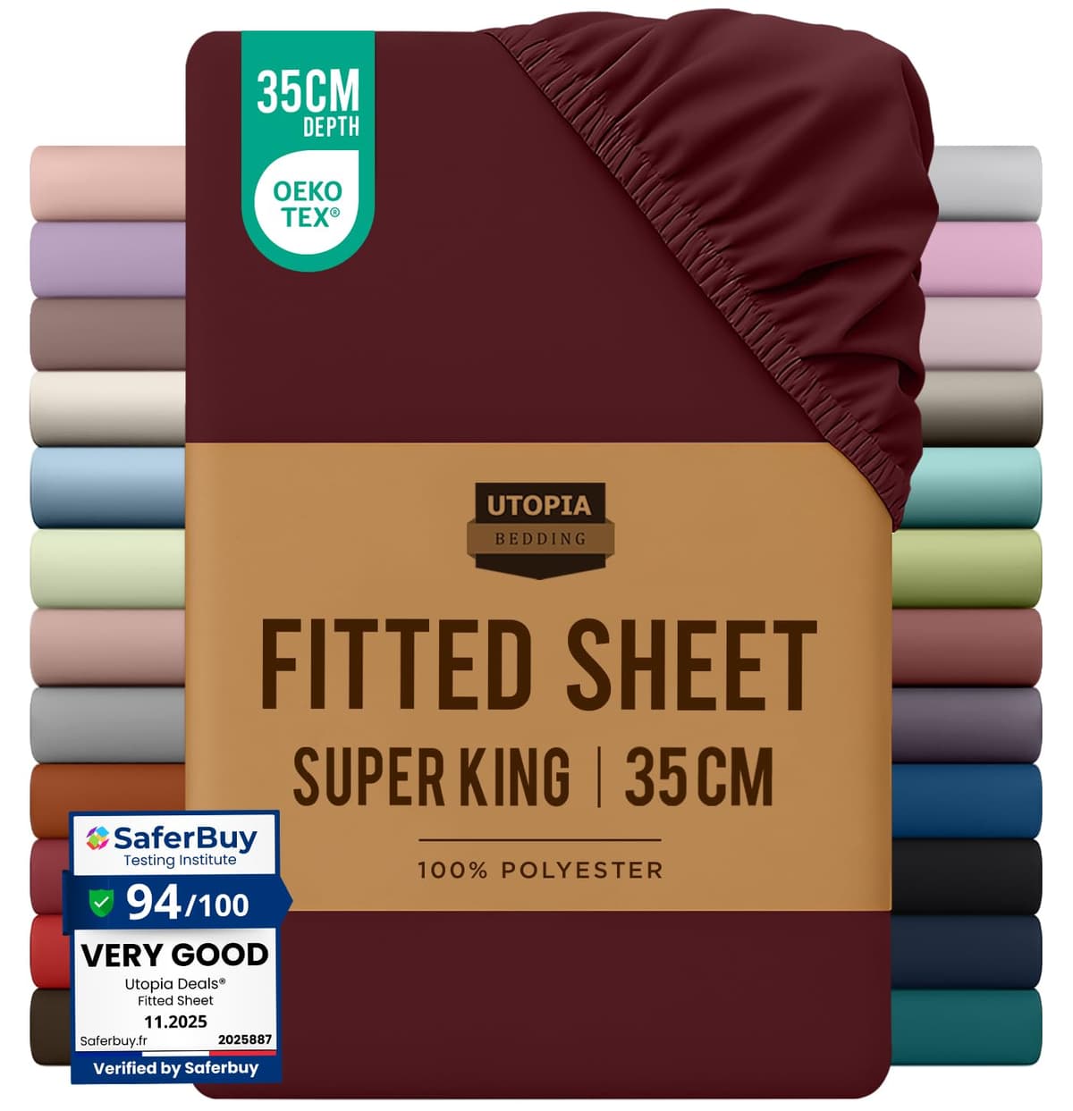 Utopia Bedding Fitted Sheet King, Grey - Deep Pocket 14 inch (35 cm) - Easy Care - OEKO-TEX Certified - Soft Brushed Microfibre Fabric - Shrinkage and Fade Resistant - Bottom Sheet — view 141