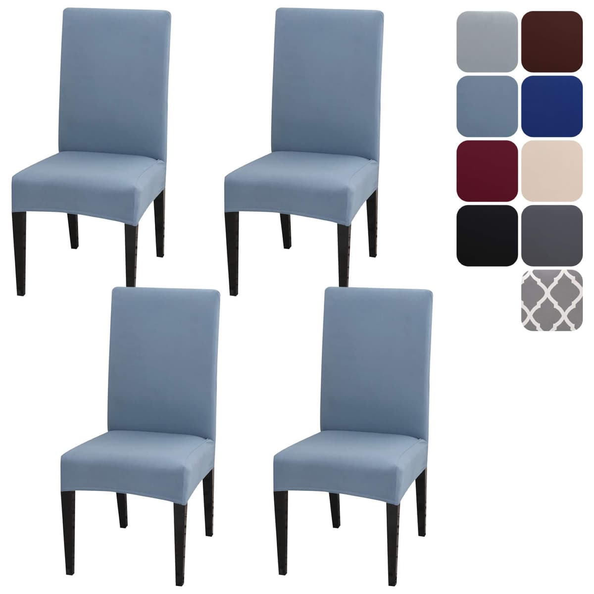 Dining Room Chair Covers Slipcovers Set of 4, Stretch Removable Washable Dining Chair Protector Decoration Cover Seat Slipcover for Hotel, Ceremony, Banquet, Kitchen, Restaurant, Home — view 47