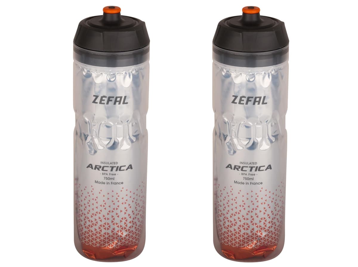 ZEFAL Pack Arctica 75 - Lote de 2 bidones 750 ml para bicicleta, botella de bicicleta isotérmica - Inodoro e impermeable, botella deportiva sin BPA - Plata/Negro, 2 x 750ml — view 3