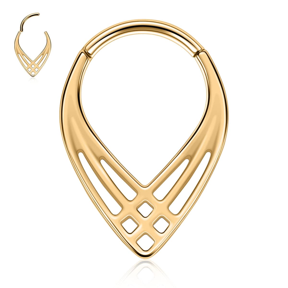 hengkaixuan Teardrop Daith Earrings Septum Jewellery Nose Hoop Ring Surgical Steel Daith Rook Tragus Piercing Jewellery Septum Clicker Ring Small Hoop Earring — view 29